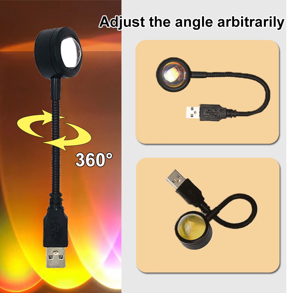1x USB Sunset Lamp LED Rainbow – Photography Lighting Home recenzja i cena