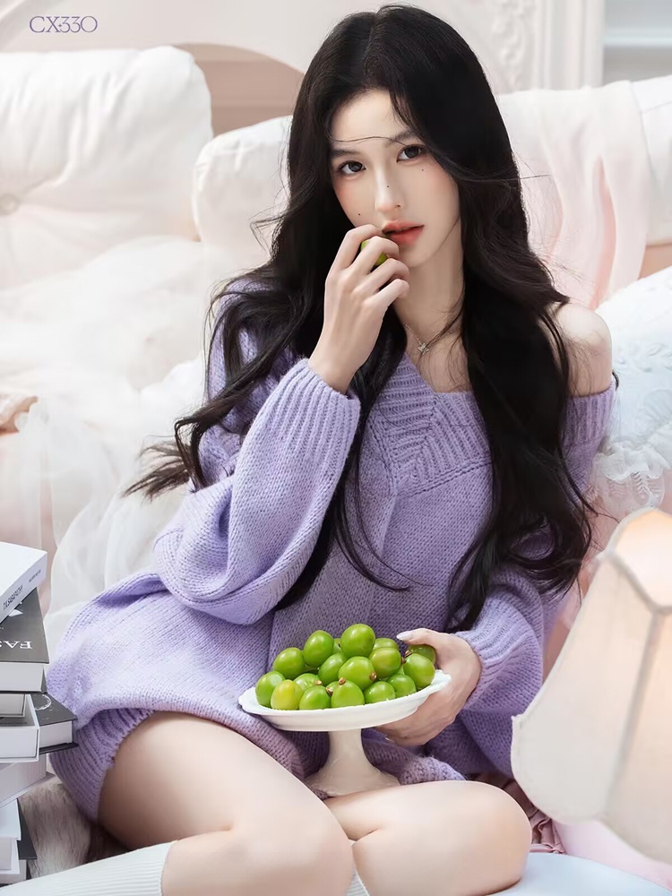 Autumn Winter Purple Sweater O – Photography Lighting Home recenzja i cena